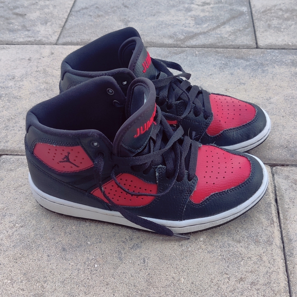Jumpman Jordan Black and Red Sneakers